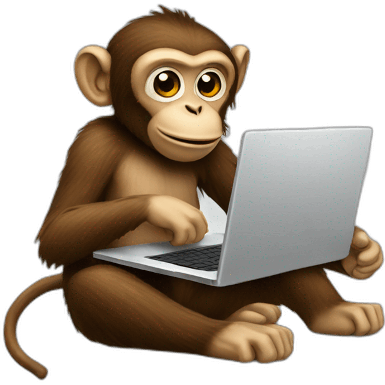 Monkey with a laptop emoji