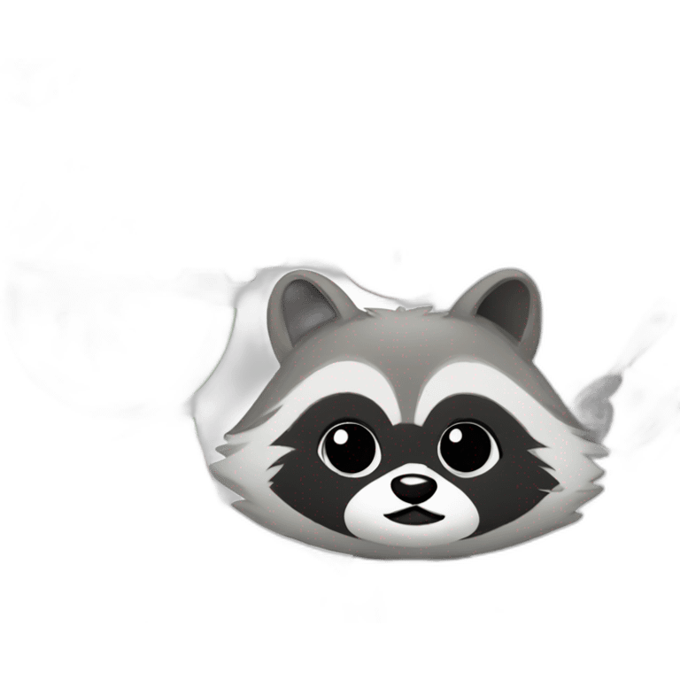 raccoon with watermelon brush and palette emoji