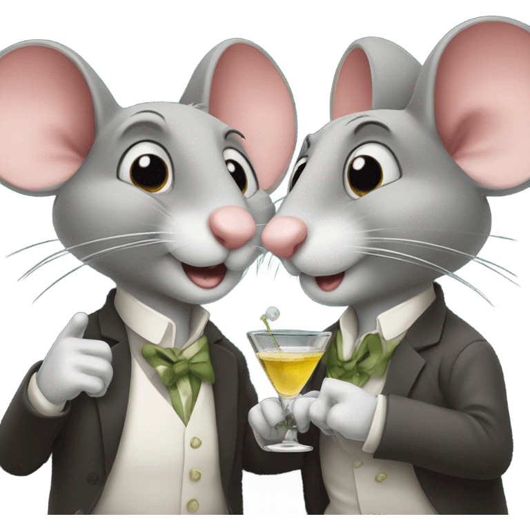 two mice with martinis emoji