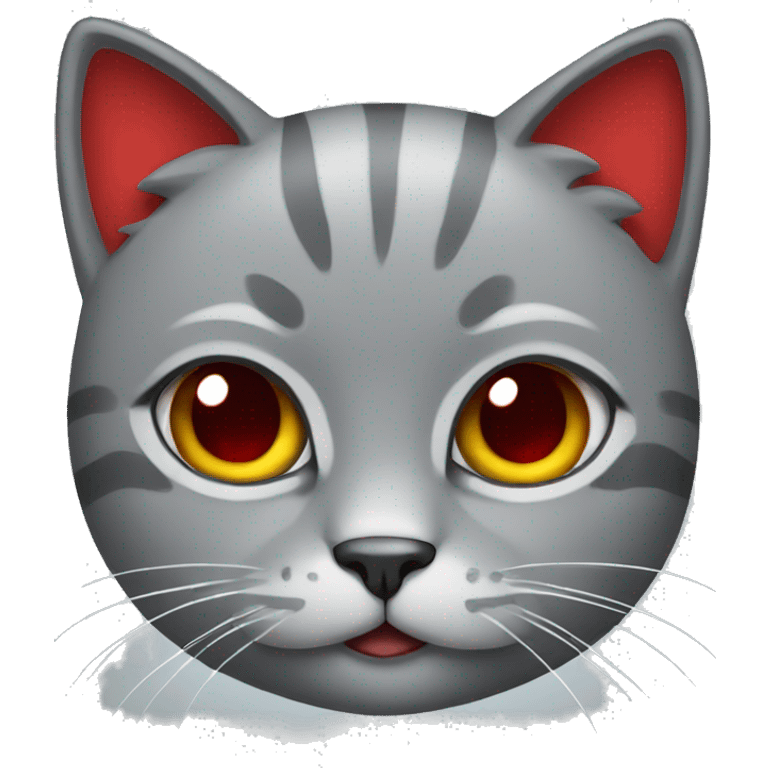 gray Cat with red bows emoji