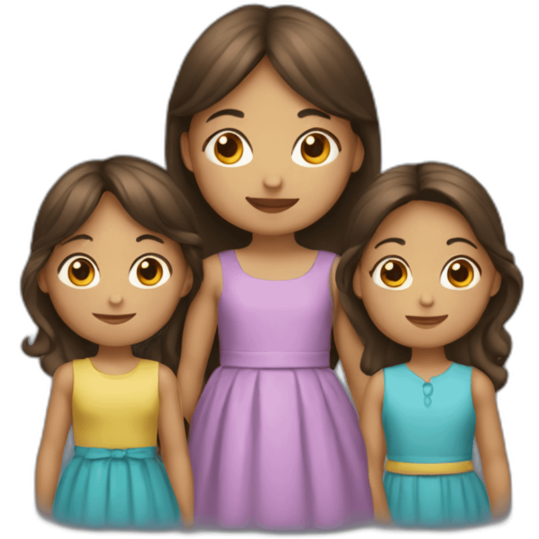 una niña y tres niños emoji