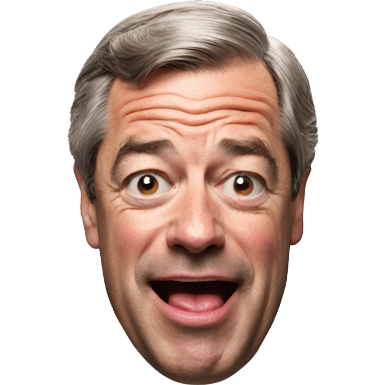 Nigel Farage side profile open mouth emoji