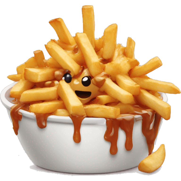 Poutine qui mange une poutine emoji