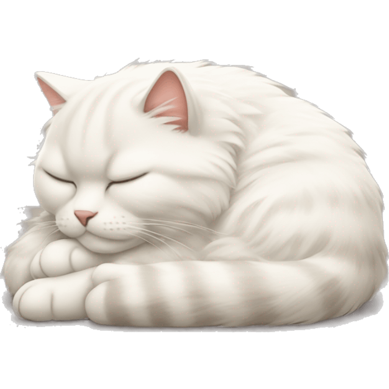 a sleeping fluffy cat emoji