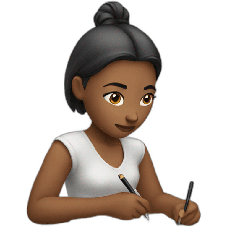 woman writing emoji