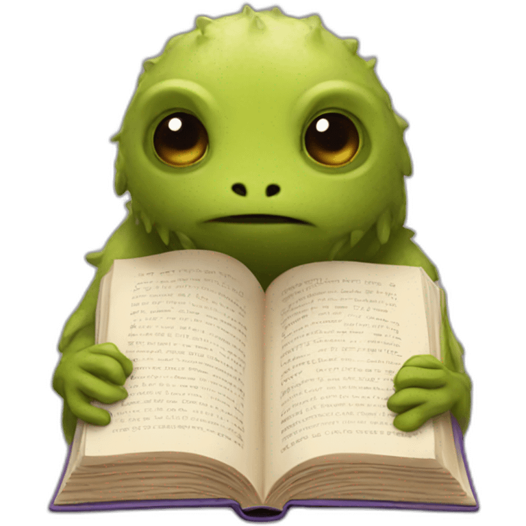 Creature reading a book emoji