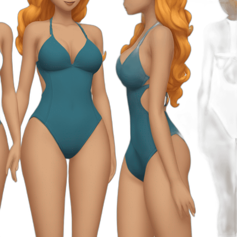 nami full body pawg swimsuit back shot emoji