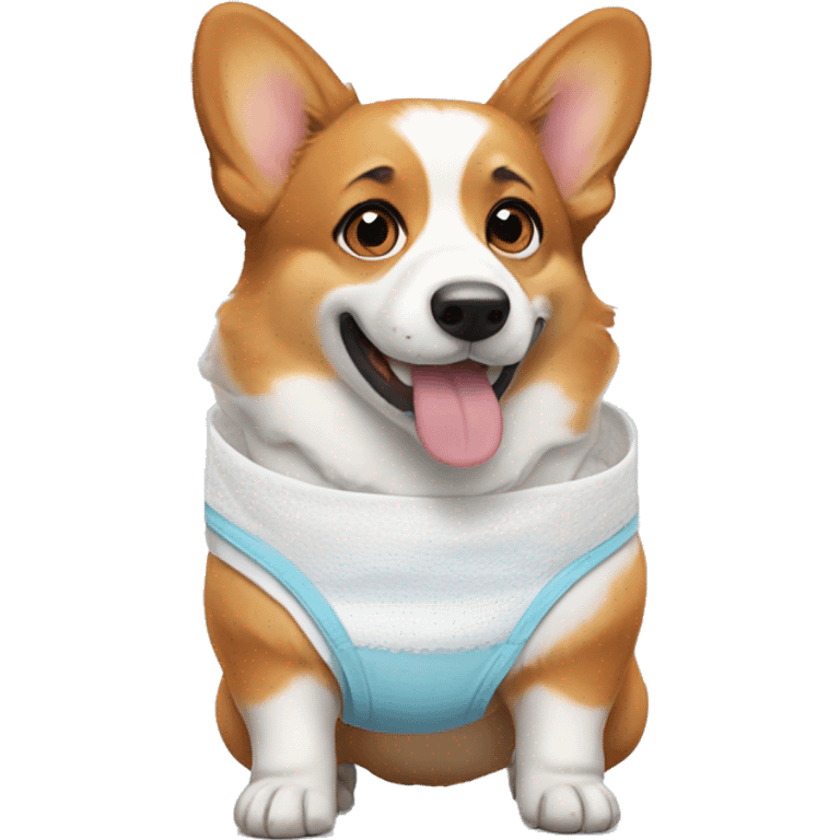 corgi wearing diaper emoji