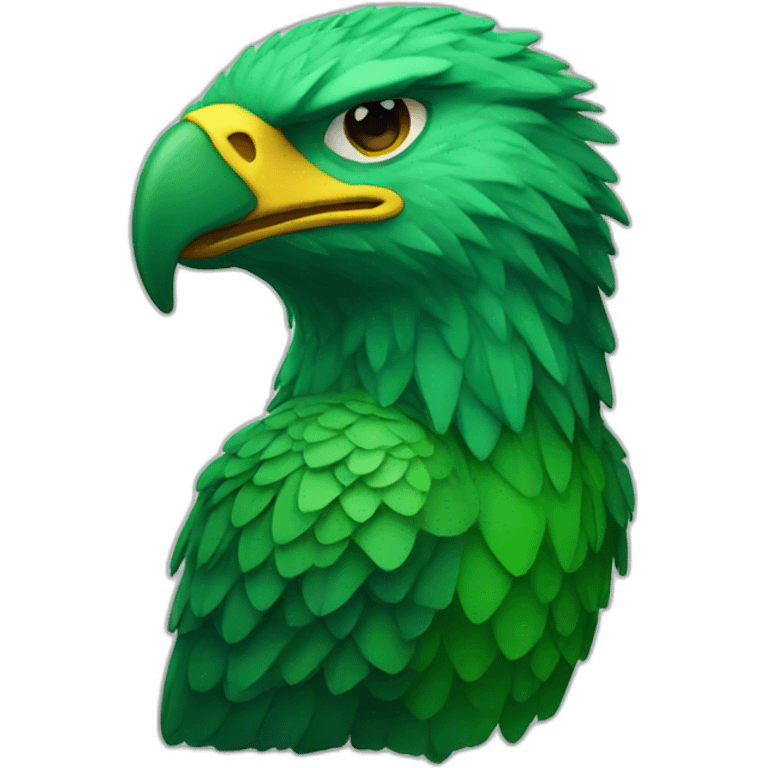 green eagle with vinyl emoji