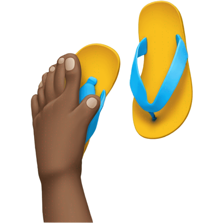 Guy raising a flip flop sandal  emoji