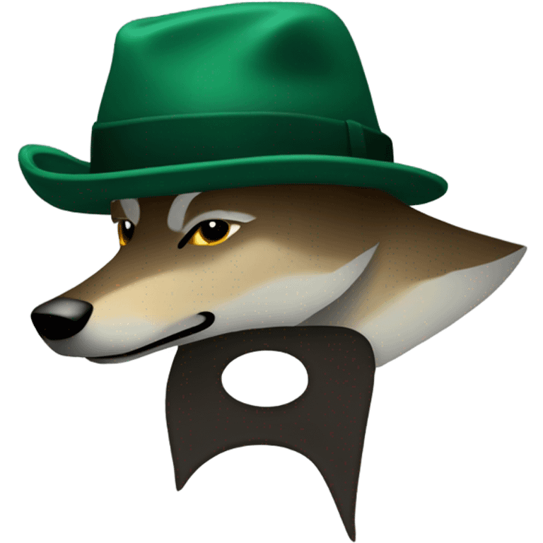 a dark green hat that says WOLF emoji