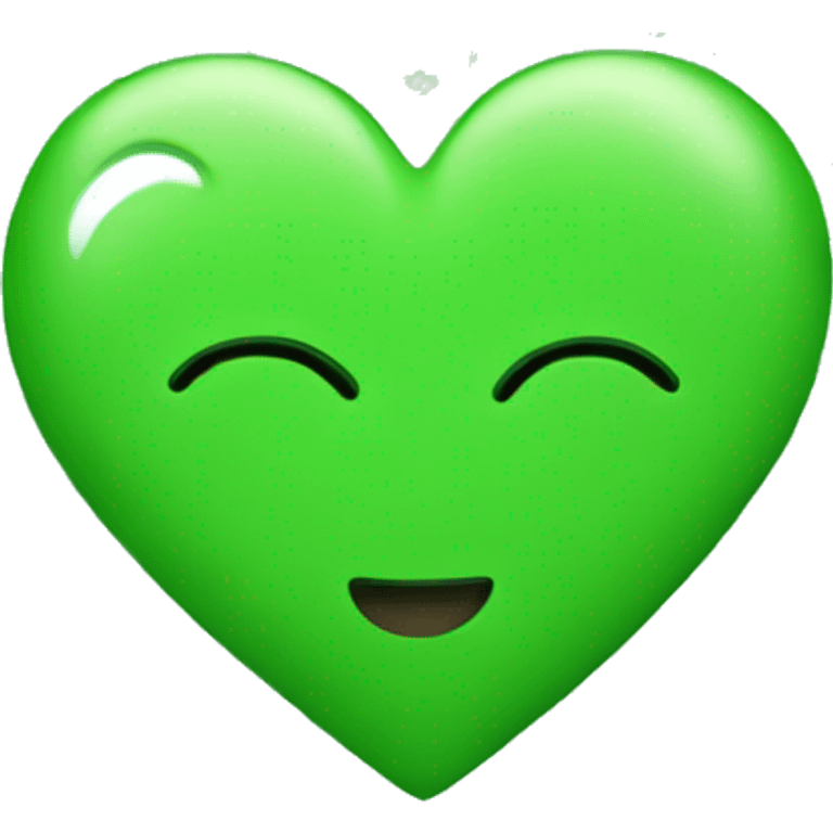 green heart with emojis emoji