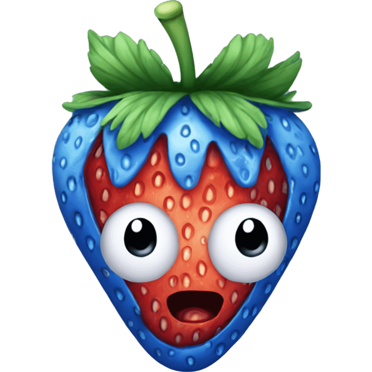 Blue strawberry  emoji