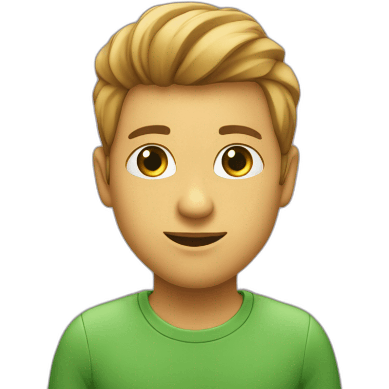 Emoji amoureuavec cœur vert dans les yeux emoji