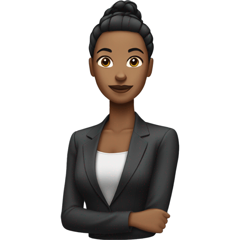 executive Black woman with slick back ponytail black hair  emoji