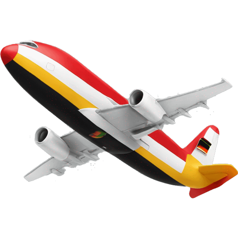 A plane in the colors of the German flag emoji