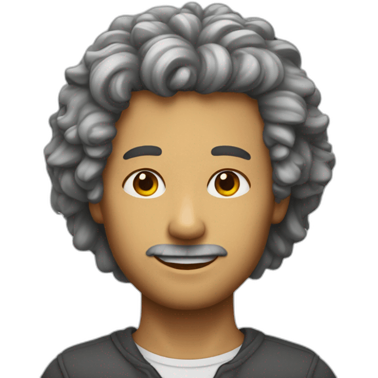 Homme avec cheveux bouclés emoji