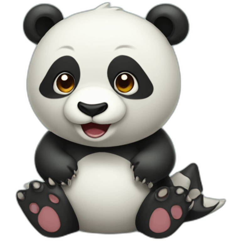 A panda bear mixed with a dinosaur emoji