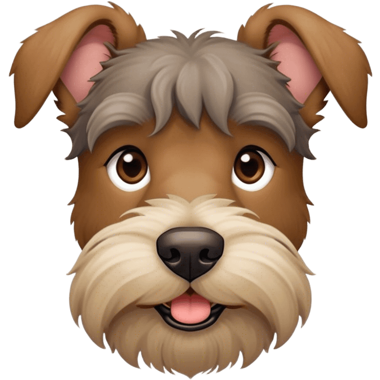 Scruffy brown dog with schnauzer nose and floppy ears emoji