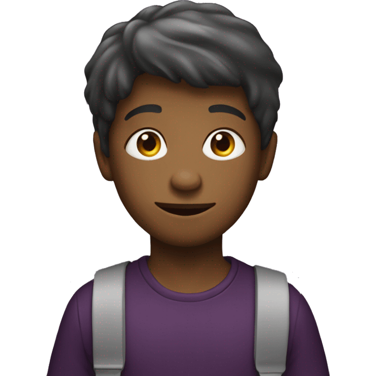 Boy with aubergine emoji