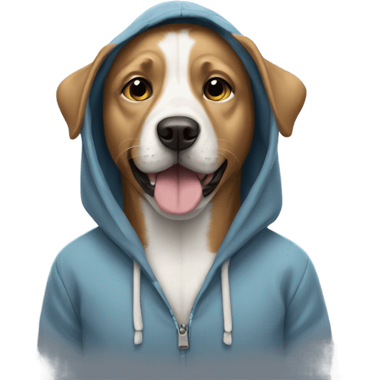 Dog wearing a hoodie emoji