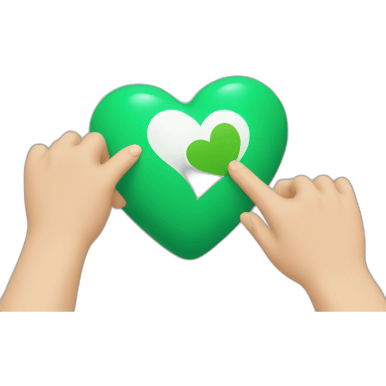 Green-heart-with-white-bandage-and-hand emoji