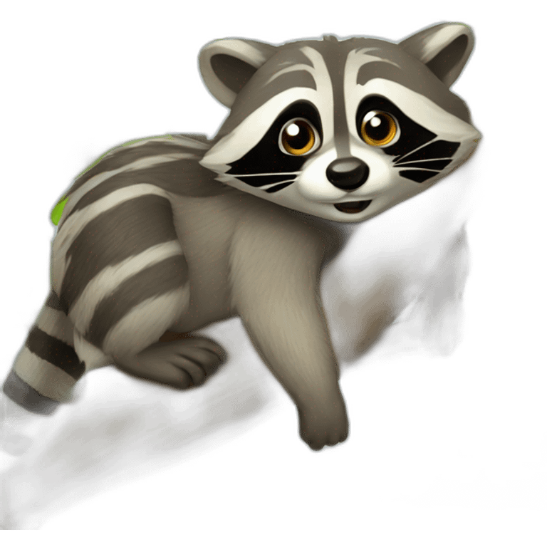 a funny racoon in the tree emoji