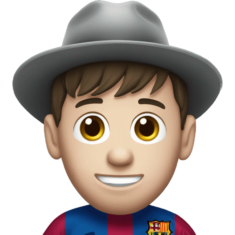 Messi with hat emoji