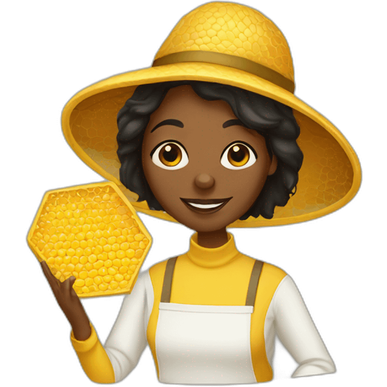 beekeeper black woman honeycomb emoji