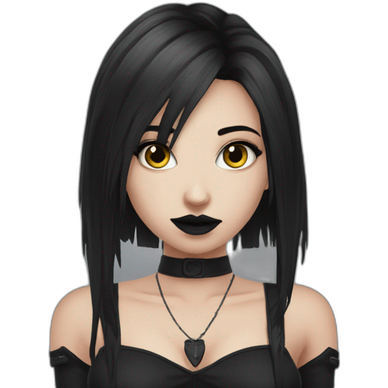 Hot goth girl posing emoji