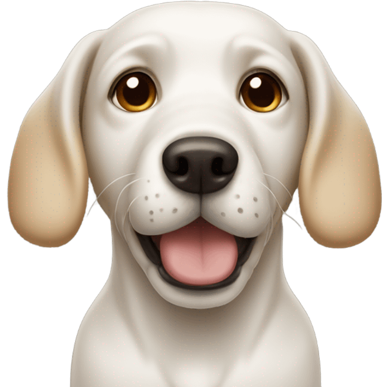 White dog with tan ears  emoji