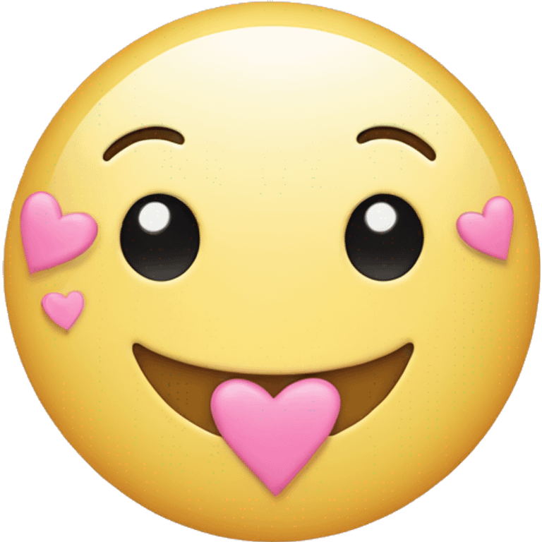 Loved up smiley emoji with light pink hearts emoji