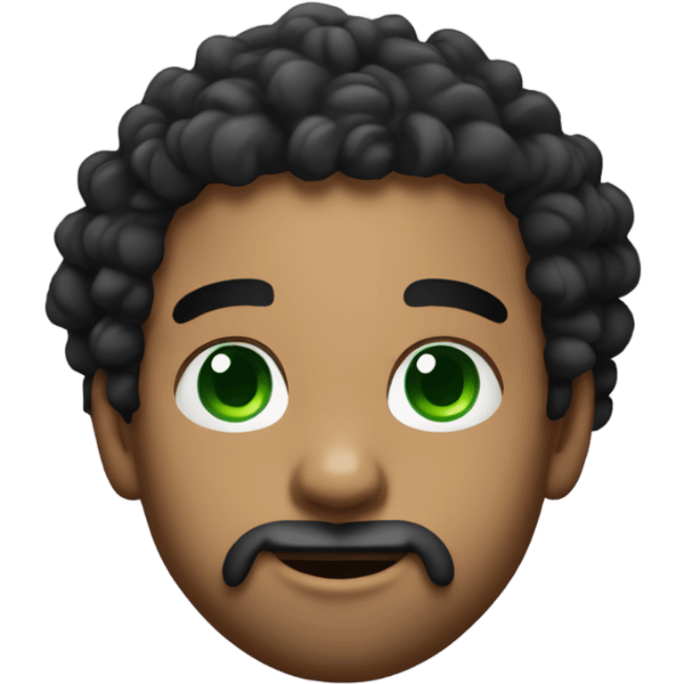 Drake with really curly hair and green eyes emoji