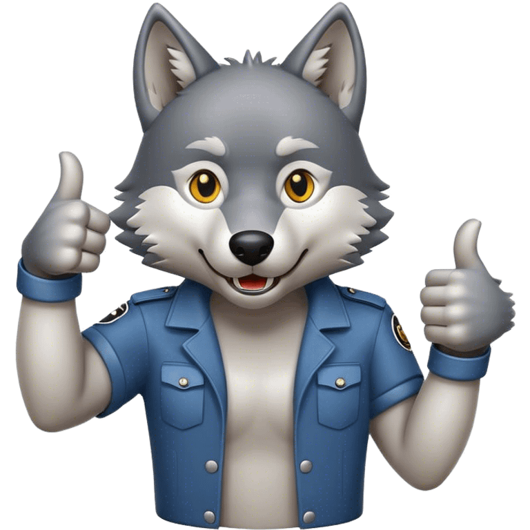 Wolf giving thumbs up emoji