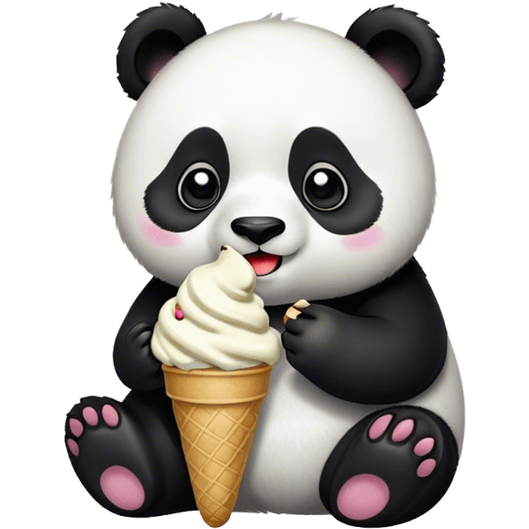 Panda eating ice cream emoji