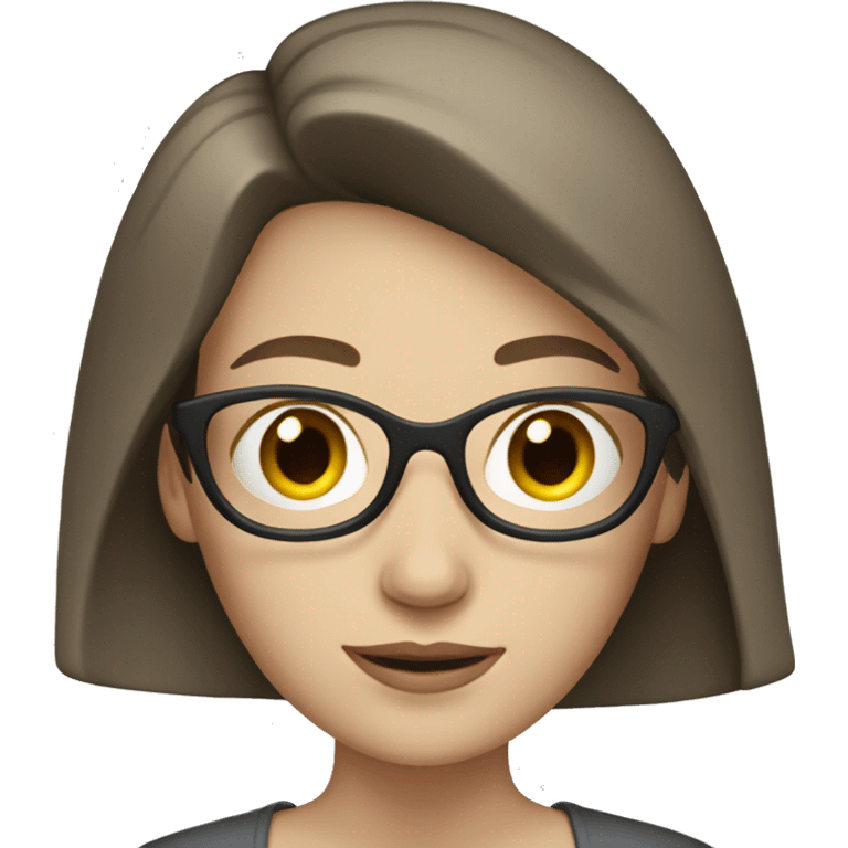 Pale brunette woman reading iPad emoji