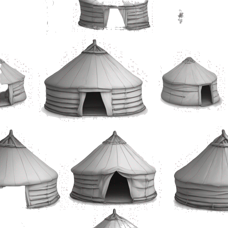 yurt monochrome detailed emoji