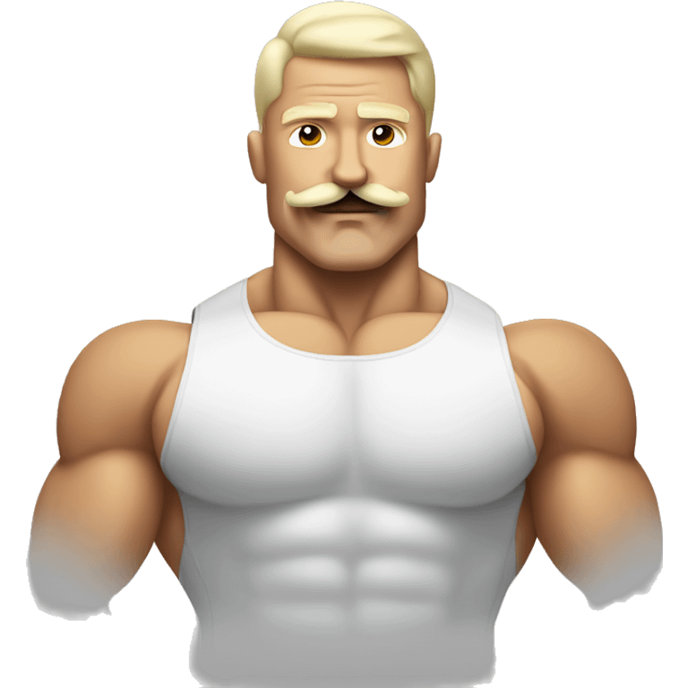 white bodybuilder with the mustache emoji