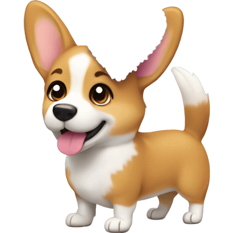 Corgi with lilac heart  emoji