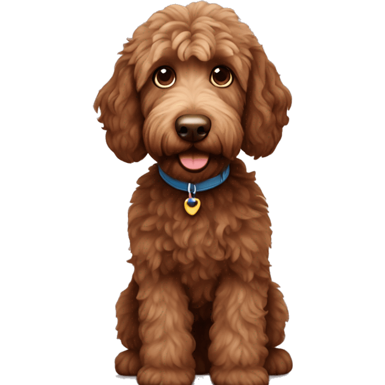 Brown labradoodle emoji