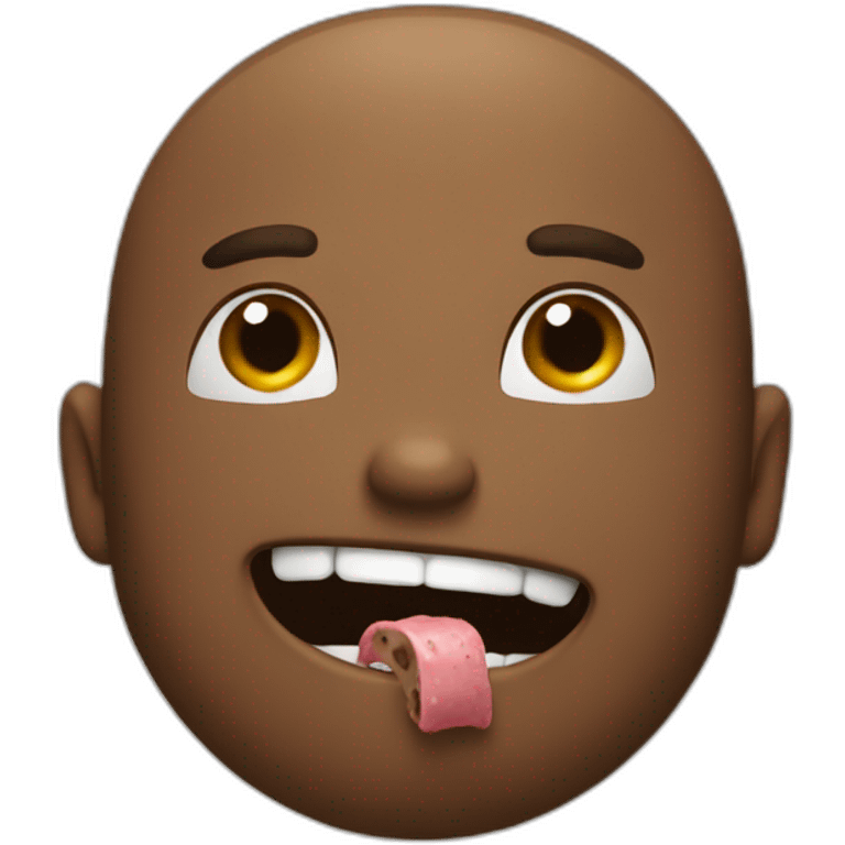 a man eating poop super happy in a wonderful world emoji