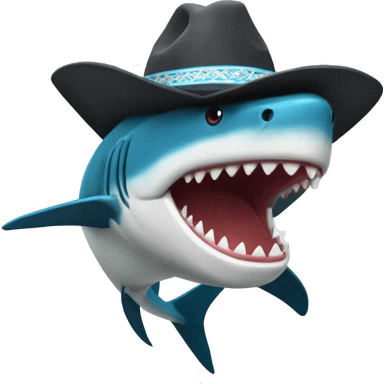 Tiburón con sombrero de copa emoji