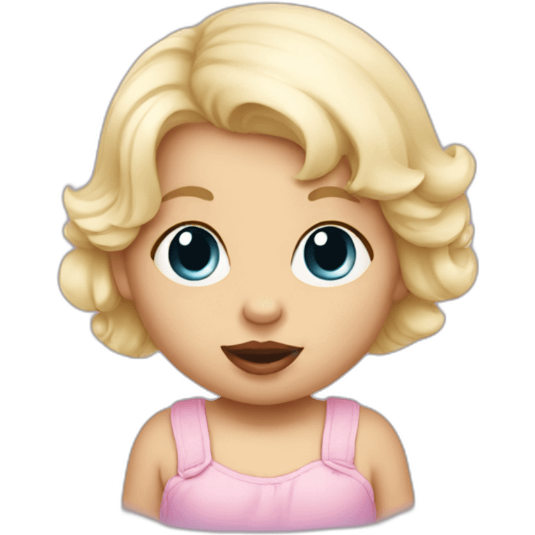 White blonde baby girl with pacifier emoji