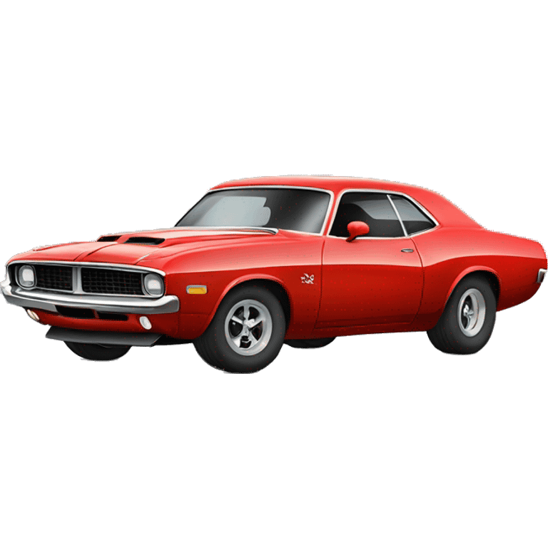 red vintage muscle car, side view emoji