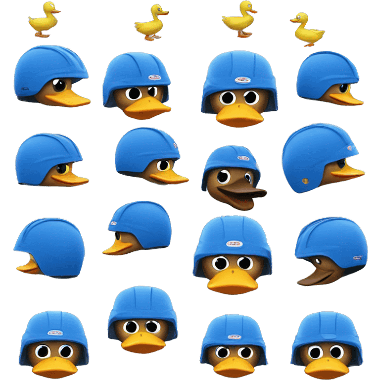 Ducks in blue helmets  emoji