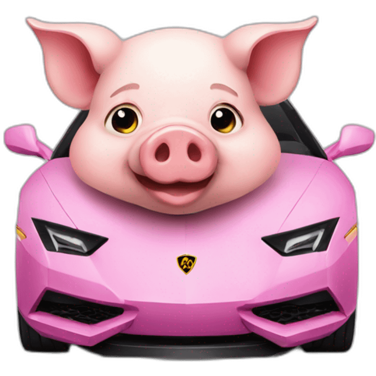 Pig on a lambo emoji