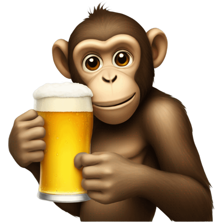 monkey drinking a beer emoji