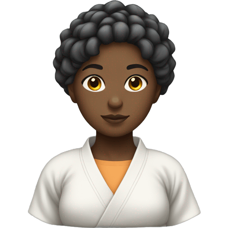 Black girl with judo kimono emoji