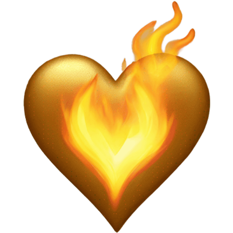 Golden love heart on fire emoji