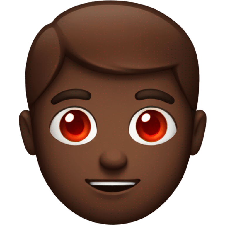 A Person with red eyes and put a Brownie in his left Hand  emoji